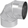 Gray Metal 6 in. 30 Gauge Galvanized Adjustable Elbow 6-30-302